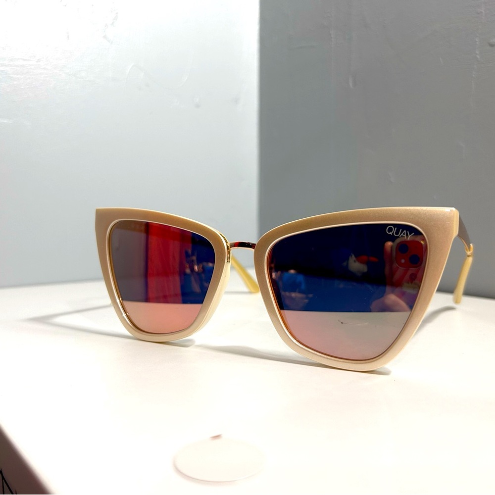 Quay Australia Gold Cat-Eye Sunglasses